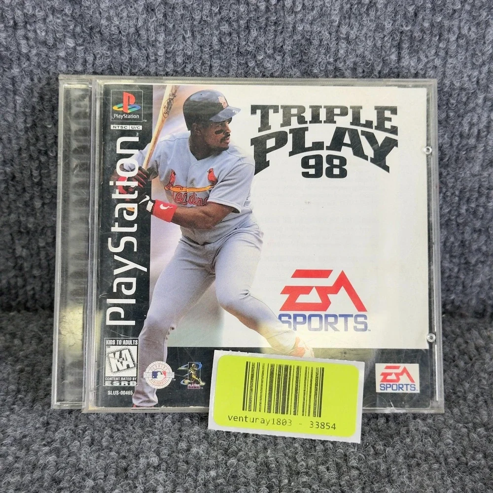 Triple Play 98‎ PS1 EA Sports Baseball Game MLB 1997 Stats Tested Disc Only
